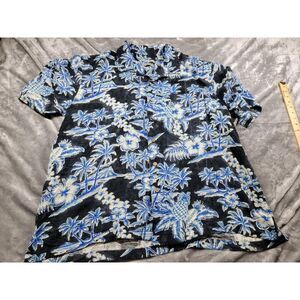 Batik Bay Mens Hawaiian Camp Shirt Floral All Over Print Washable Silk Blend 2XL